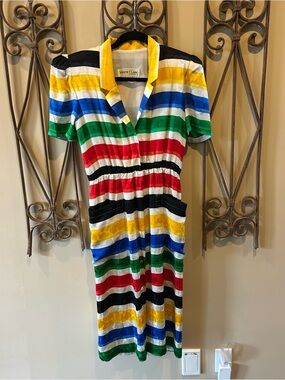 Vintage Wayne Clark Multicolor Striped Dress